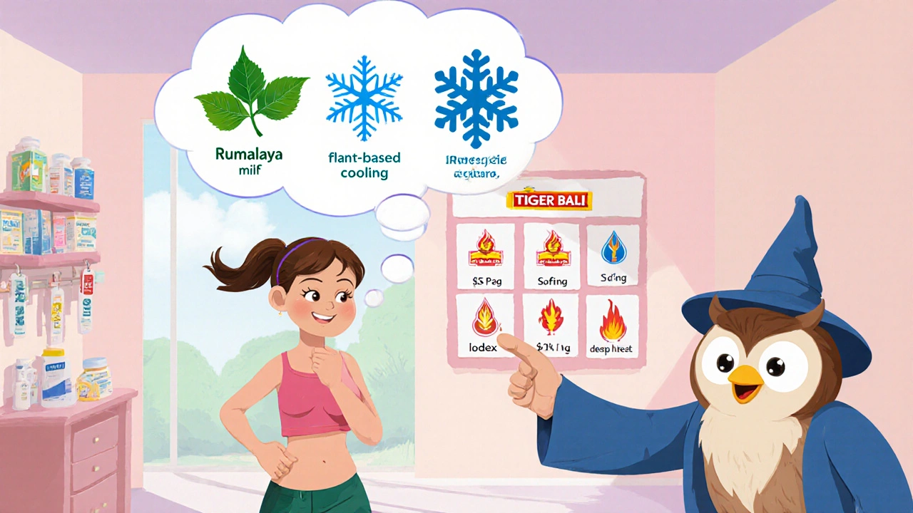 Runner heroine choosing between leaf, snowflake, and flame icons with an owl guide.