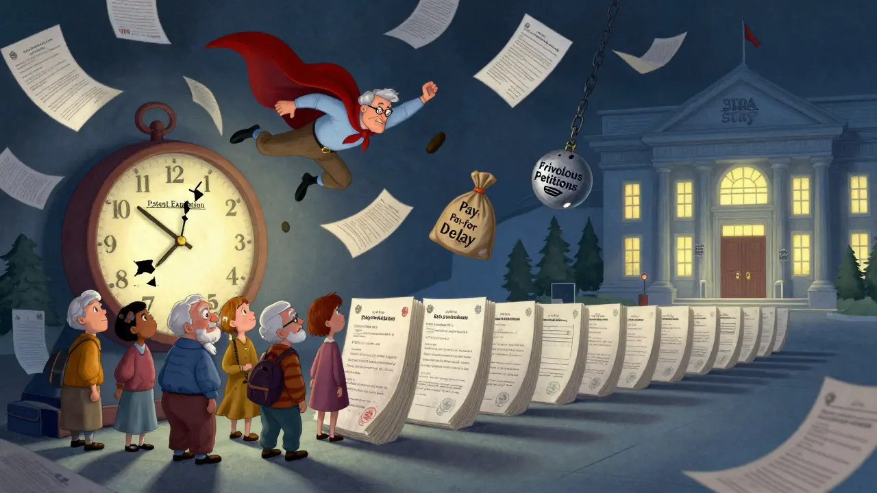 Patients under a broken patent clock as a heroic generic drug flies through legal obstacles.