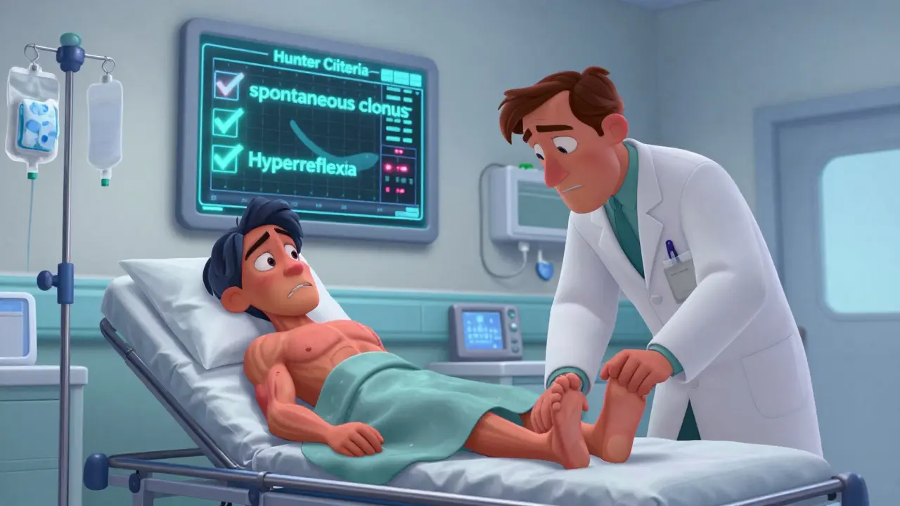 A patient in an ER with involuntary muscle contractions, doctors administering treatment, illustrated in Disney style.
